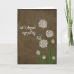Butterfly on Puff flower sympathy Card