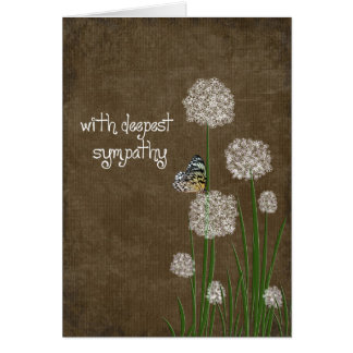 Butterfly on Puff flower sympathy Card