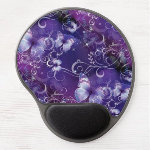 Butterfly on purple violet Gel Mousepad