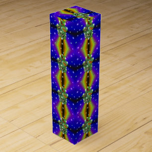 Butterfly on purple yellow Rainbow Wine Box