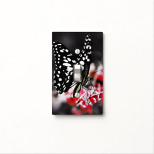 Butterfly on Red Flower Light Switch Cover