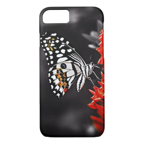 Butterfly on Red Flowers iPhone 87 Case