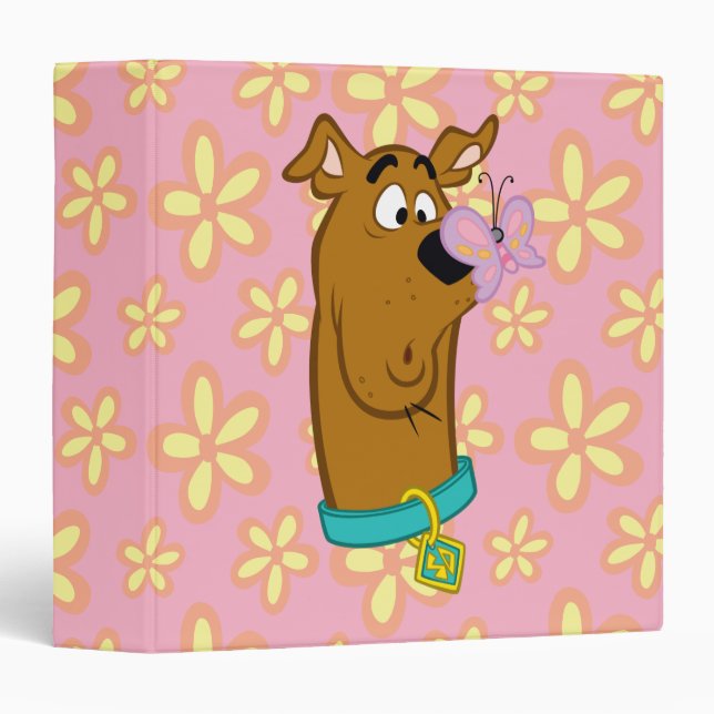Butterfly On Scooby-Doo's Nose 3 Ring Binder (Front/Spine)