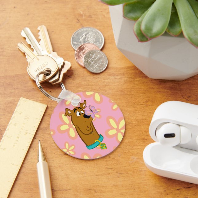 Butterfly On Scooby-Doo's Nose Keychain (Desk)