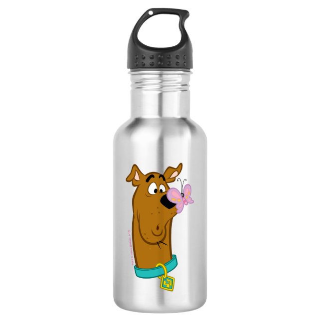 Butterfly On Scooby-Doo's Nose Stainless Steel Water Bottle (Front)