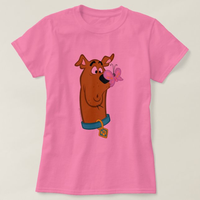 Butterfly On Scooby-Doo's Nose T-Shirt (Design Front)