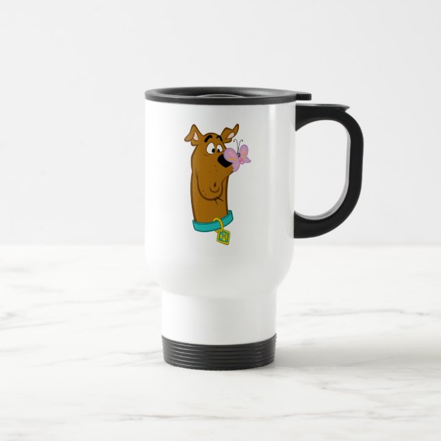 Butterfly On Scooby-Doo's Nose Travel Mug (Right)