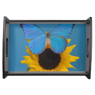 Butterfly on Sunflower Serving Tray