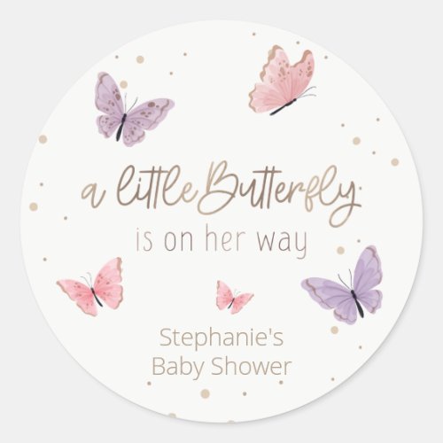 Butterfly on the Way Baby Shower Favor Tags