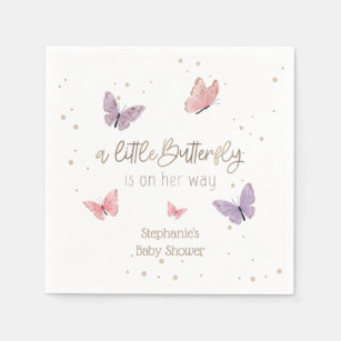 Butterfly on the Way Baby Shower  Napkins