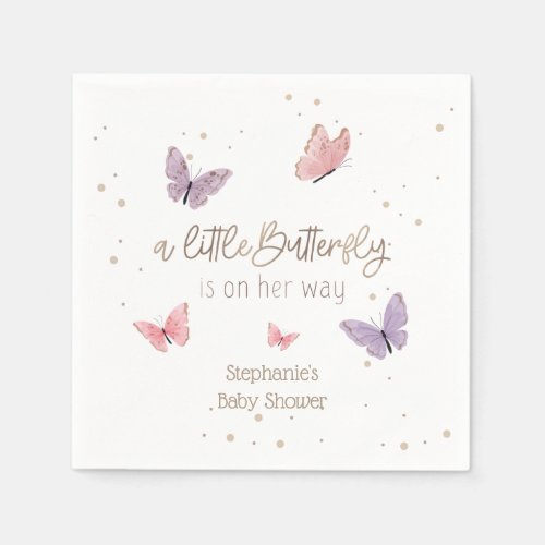 Butterfly on the Way Baby Shower  Napkins