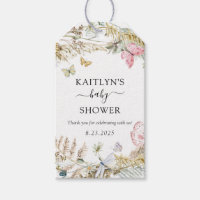 Butterfly on the Way Boho Baby Shower Gift Tags