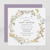 Butterfly on the Way Boho Baby Shower Invitation (Front/Back)