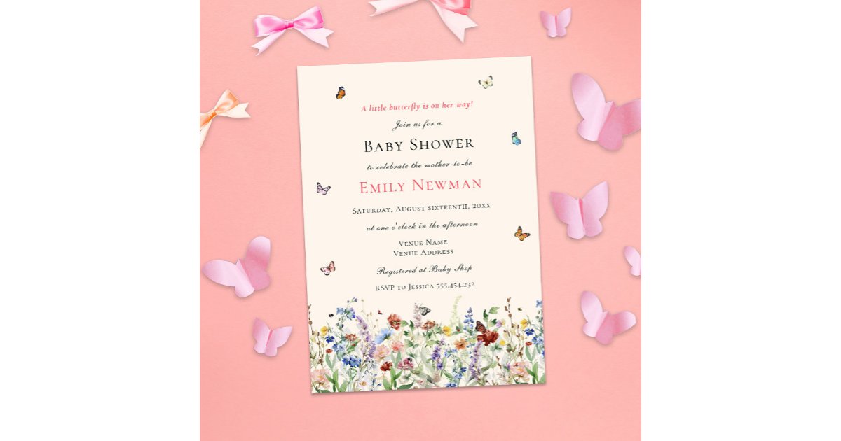 Butterfly on the Way | Boho Baby Shower Invitation | Zazzle