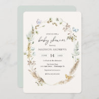 Butterfly on the Way Boho Baby Shower Invitation