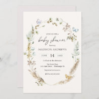 Butterfly on the Way Boho Baby Shower Invitation