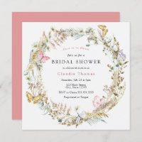 Butterfly on the Way Boho Bridal Shower Invitation
