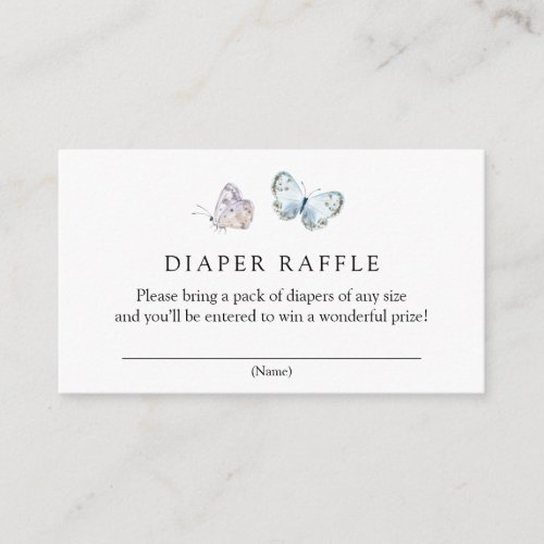 Butterfly on the Way Boho Diaper Raffle Enclosure Card