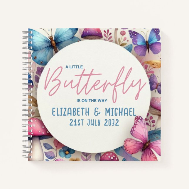 BUTTERFLY on the WAY Fairycore Baby Girl Shower Notebook (Front)