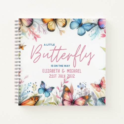 BUTTERFLY on the WAY Fairycore Baby Girl Shower Notebook