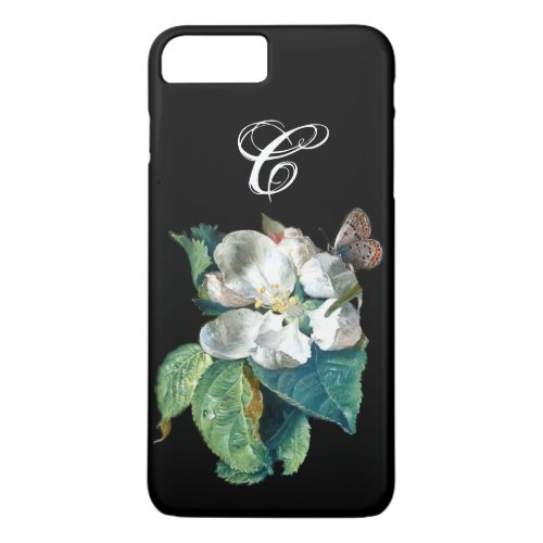 BUTTERFLY ON THE WHITE FLOWER  FLORAL MONOGRAM iPhone 8 PLUS7 PLUS CASE