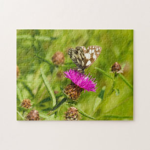 Butterfly On Thistle Jigsaw Puzzle 