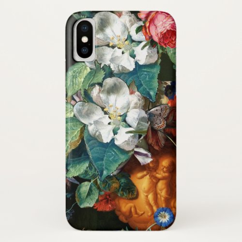 BUTTERFLY ON WHITE FLOWERS Floral iPhone X Case