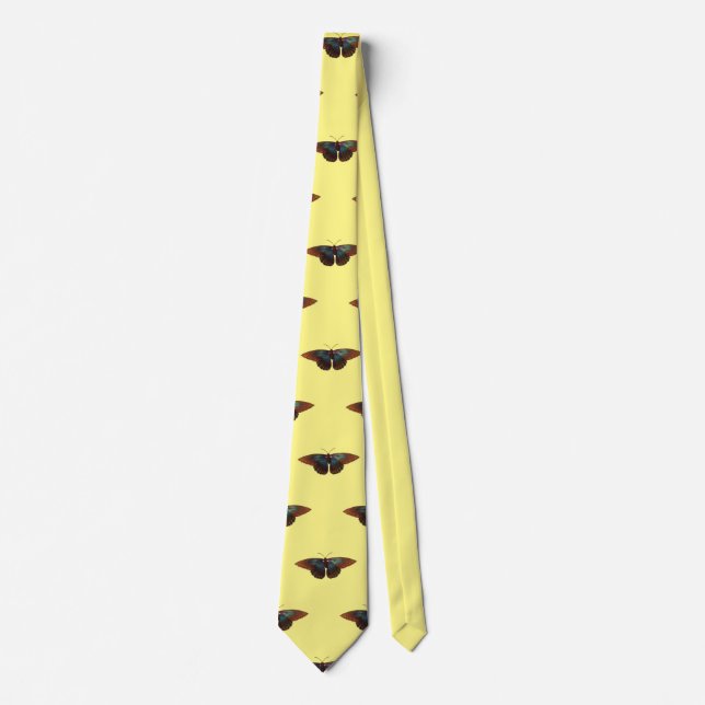 Butterfly on Yellow Background Neck Tie (Front)