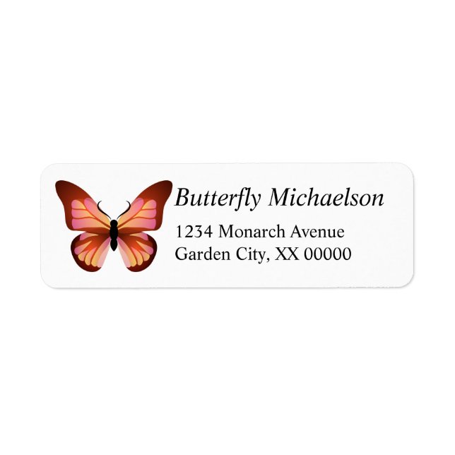 Butterfly Orange Pink and Black Label (Front)