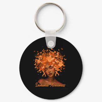 Butterfly Orange Ribbon Leukemia Awareness Girls  Keychain