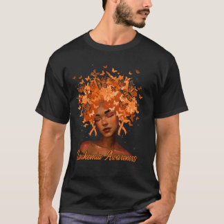 Butterfly Orange Ribbon Leukemia Awareness Girls  T-Shirt