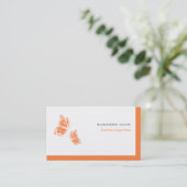 Butterfly Orange & White Elegant Modern Simple 2 Business Card (Standing Front)