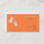 Butterfly Orange & White Elegant Modern Simple 2 Business Card (Back)
