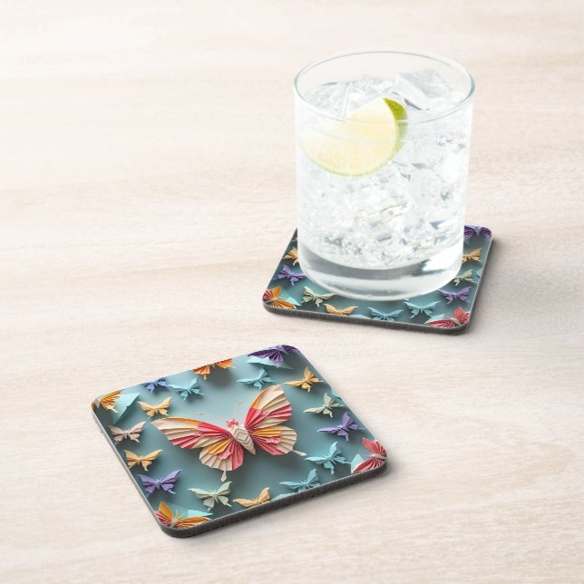 Butterfly Origami Beverage Coaster (Right Side)