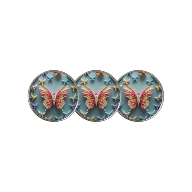 Butterfly Origami Golf Ball Marker (3 Up)