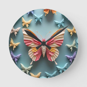Butterfly Origami Round Clock