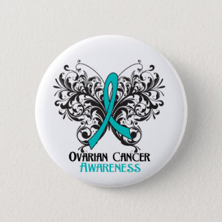Butterfly Ovarian Cancer Awareness Pinback Button