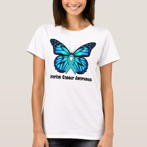 Butterfly Ovarian Cancer Ovarian Cancer Awareness T_Shirt