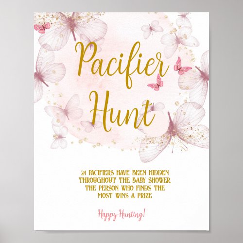  Butterfly Pacifier Hunt Game Sign
