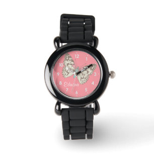 Butterfly painted lady numbered name girls watch
