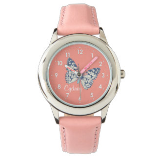 Butterfly painted lady numbered name girls watch