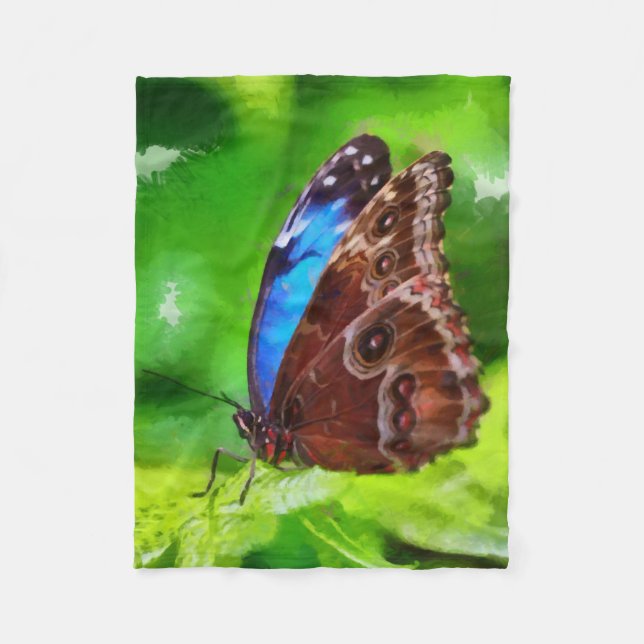 Butterfly painting fleece blanket (Front)
