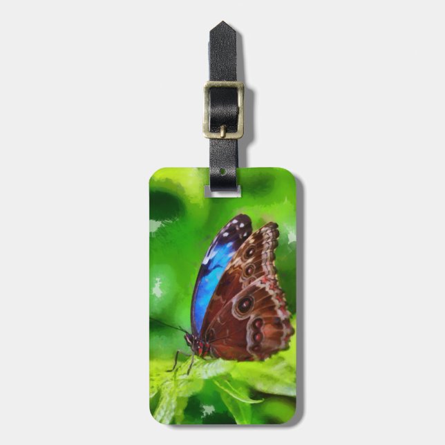 Butterfly painting luggage tag (Front Vertical)