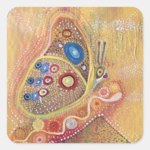 Butterfly Painting Square Stickers