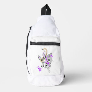 Butterfly Paisley Sling Bag | Purple Floral