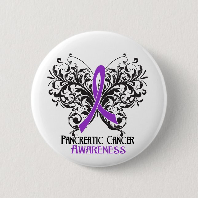 Butterfly Pancreatic Cancer Awareness Button (Front)