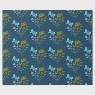 Butterfly Parade Jamaca Green Flight of Color Wrapping Paper