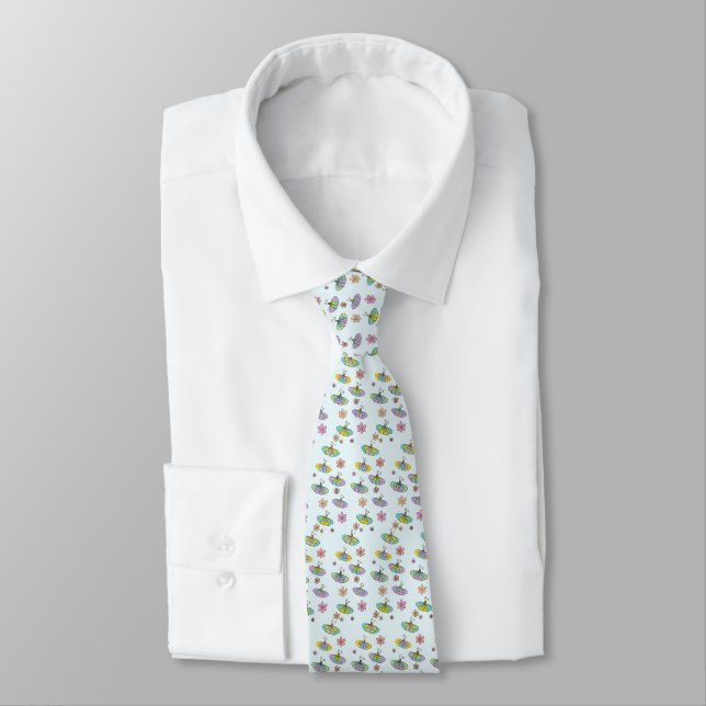 butterfly parade neck tie (Tied)