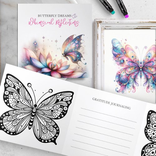 Butterfly Party Favor Coloring and Journaling Tri_Fold Invitation