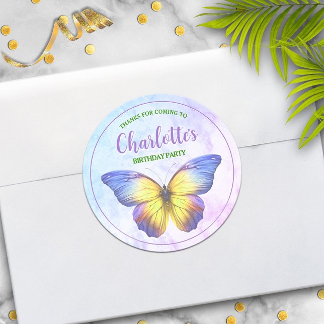 Butterfly Party Favor Thank You Stickers (Creator Uploaded)